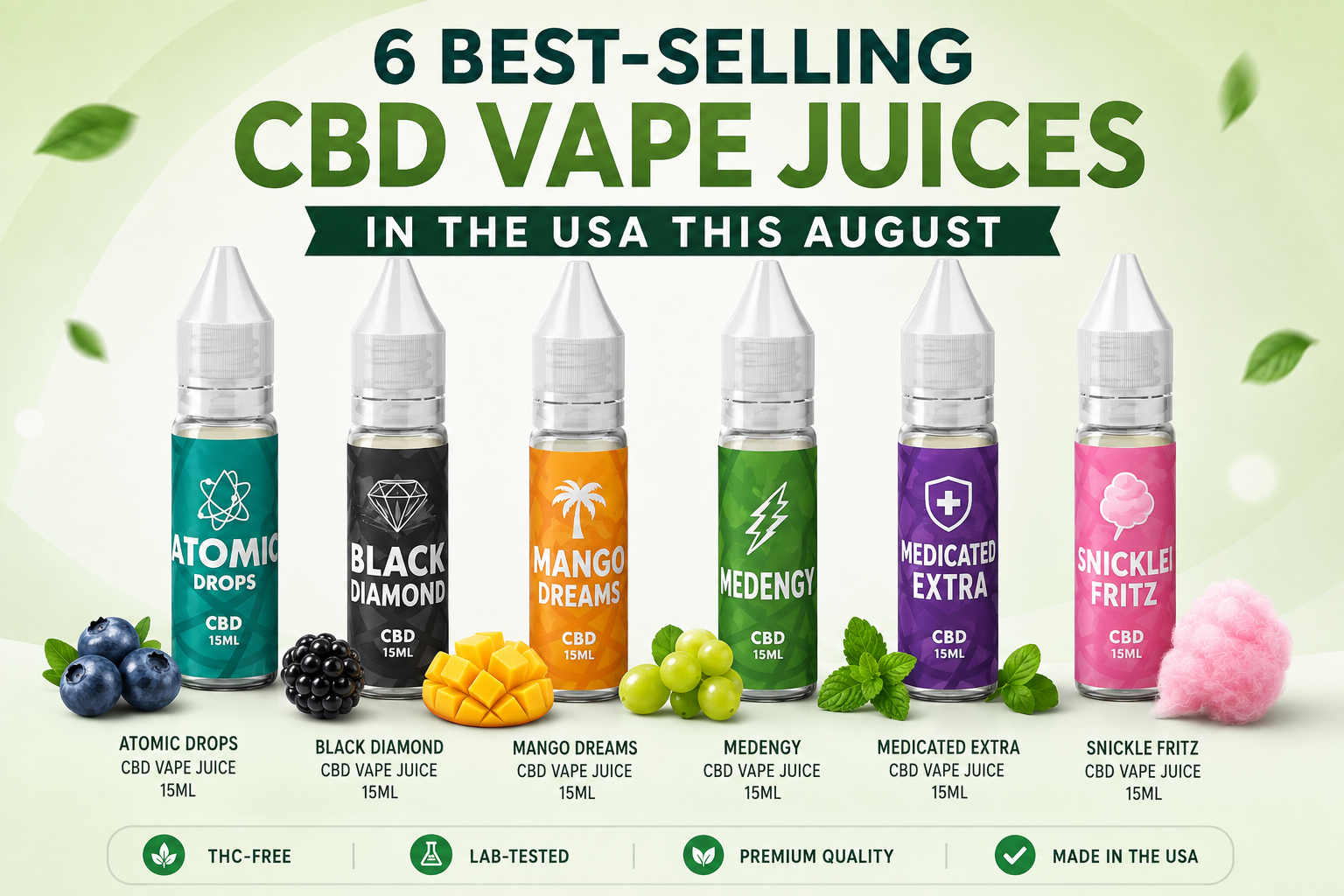 6 Best-Selling CBD Vape Juices in the USA This August